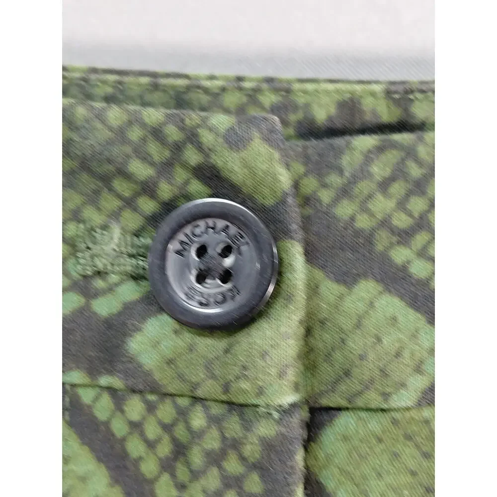 Michael Kors Green Black Snakeskin Print Tapered Pants Women Plus Size 16W